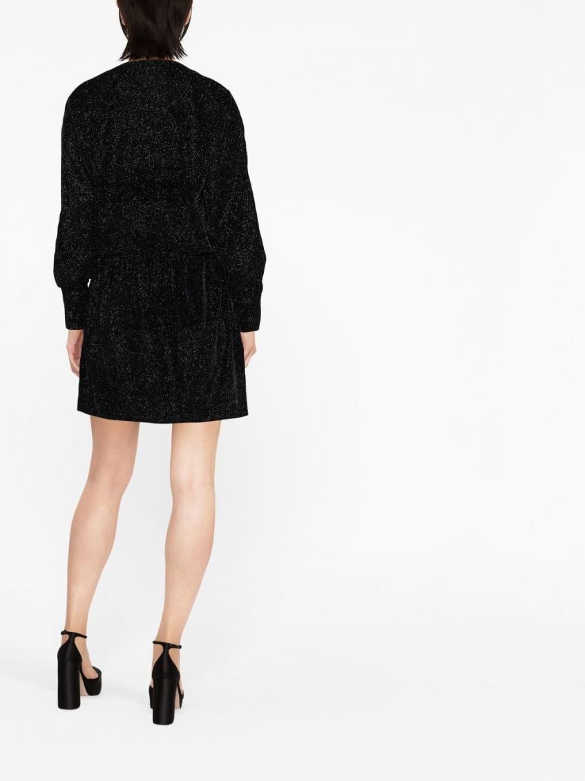 Black Alexande velvet mini dress
