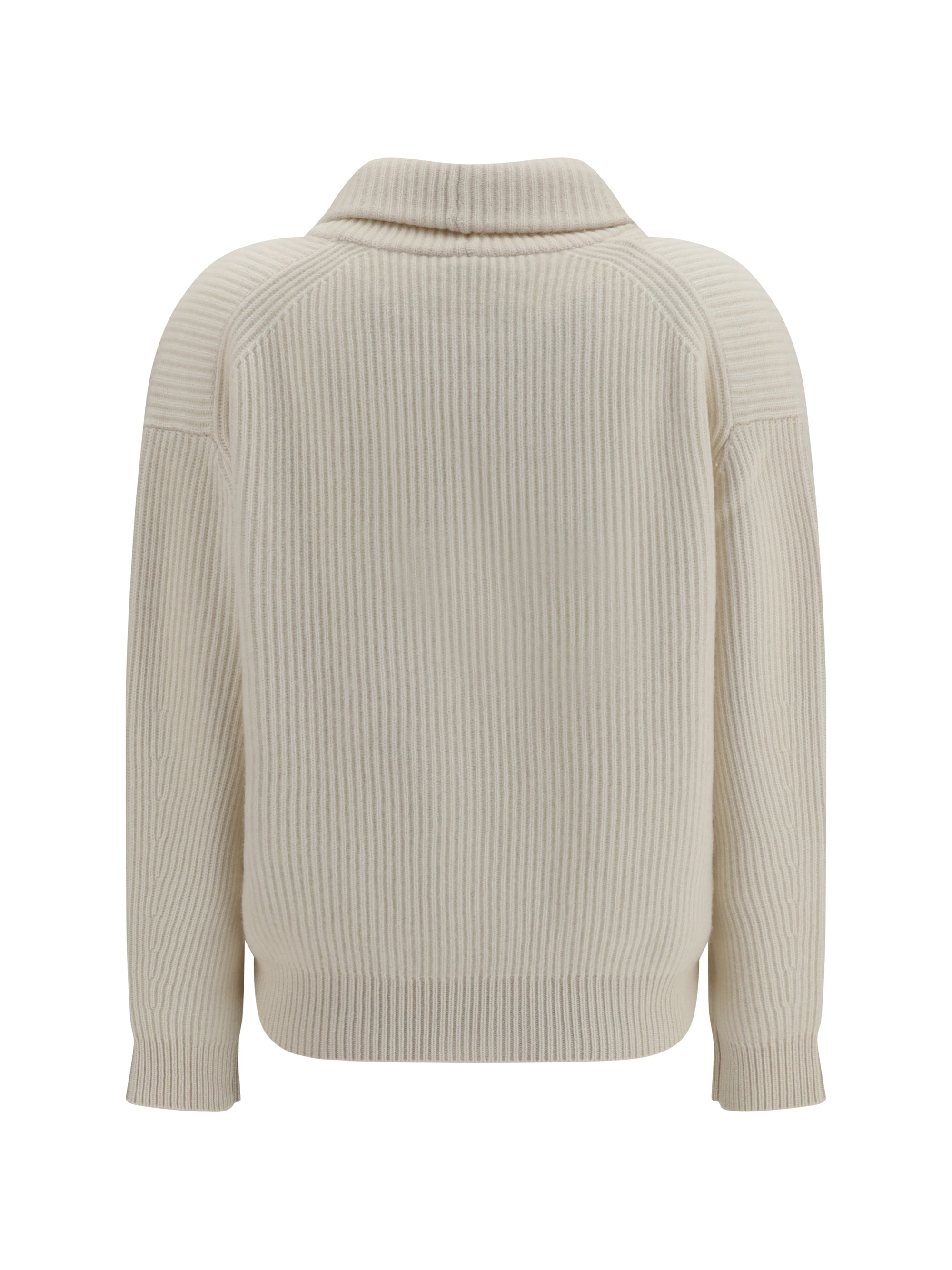 English Rib Wool-Cashmere Cardigan — White
