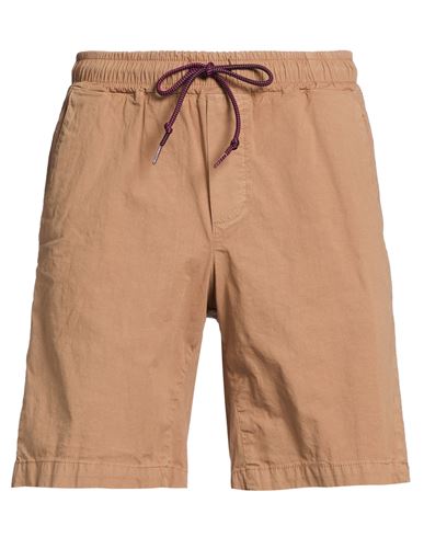 Man Shorts & Bermuda Shorts Camel Size S Cotton, Elastane