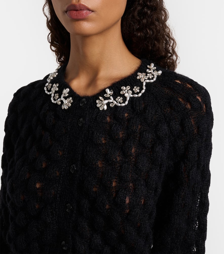 Embellished mohair-blend cardigan