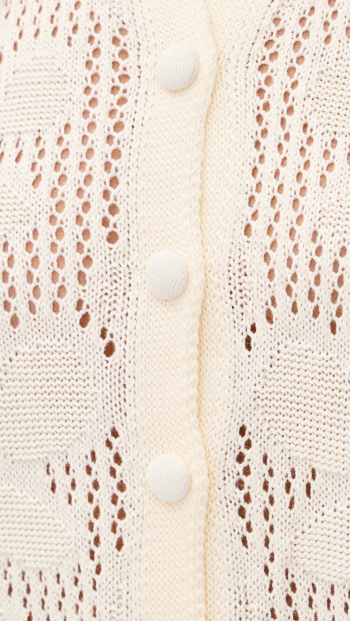 Floral Crochet Short Sleeve Shirt Beige Shell