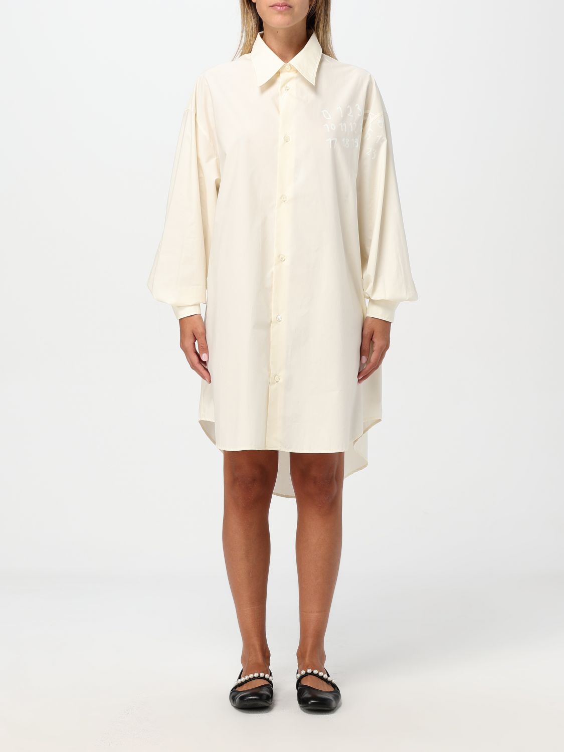 Poplin shirt dress - White