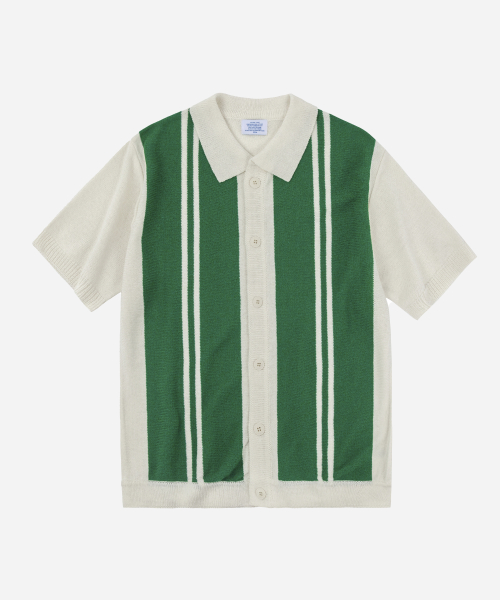 Cosmic cardigan shirt short sleeve knit green