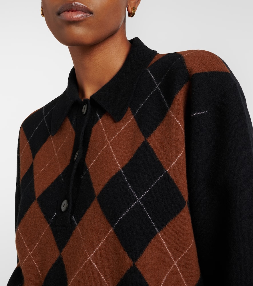 Róhe Argyle wool polo sweater
