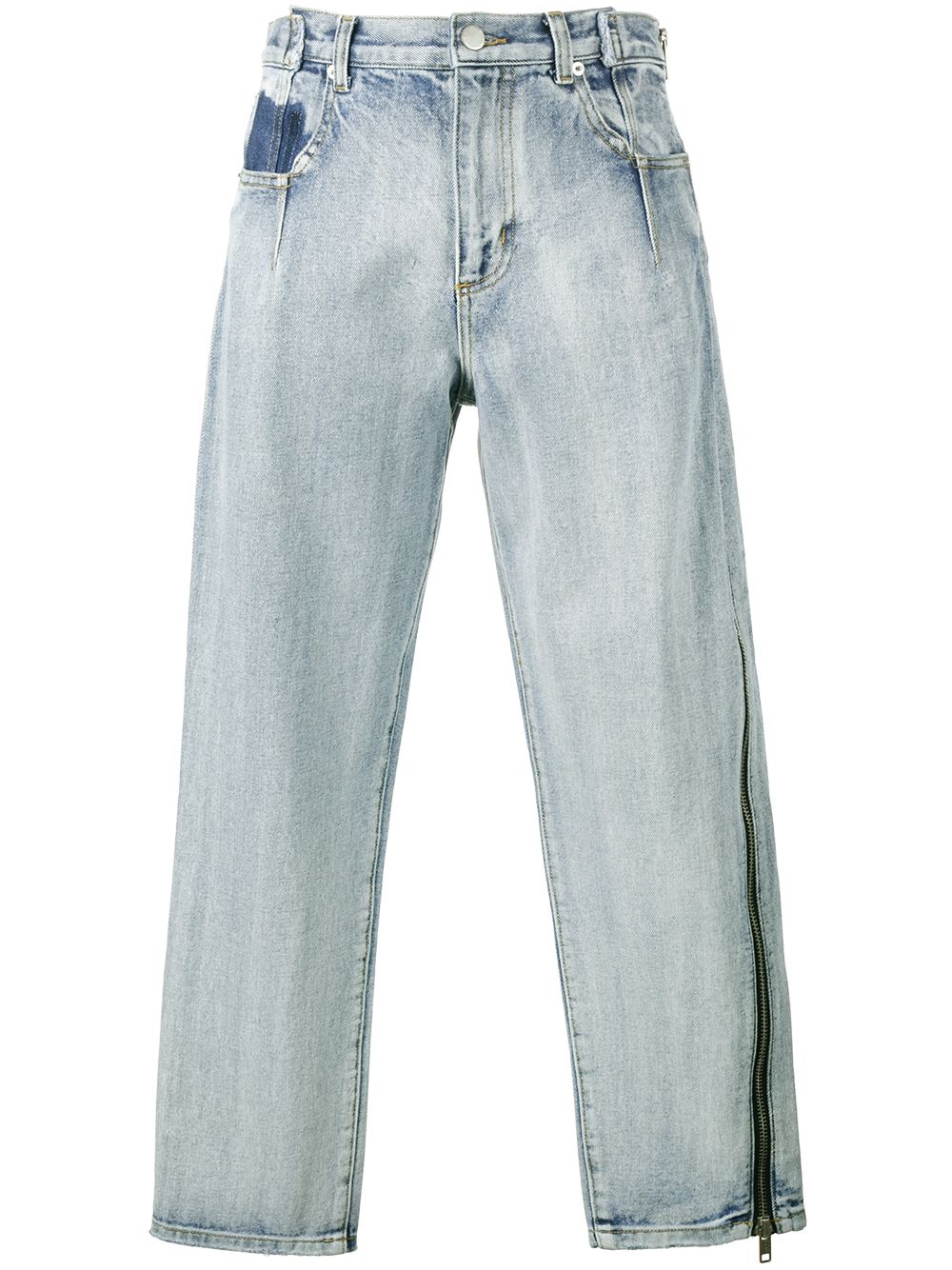 Zip-detail denim jeans - Blue