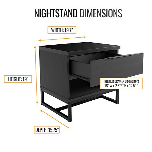 "Catania 19.3"" One-Drawer Nightstand With Cubby
