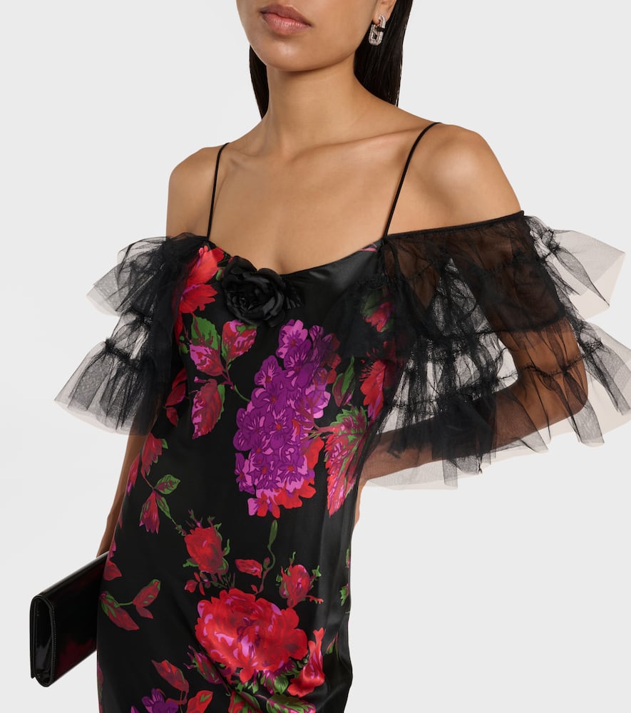 Tiered silk tulle gown