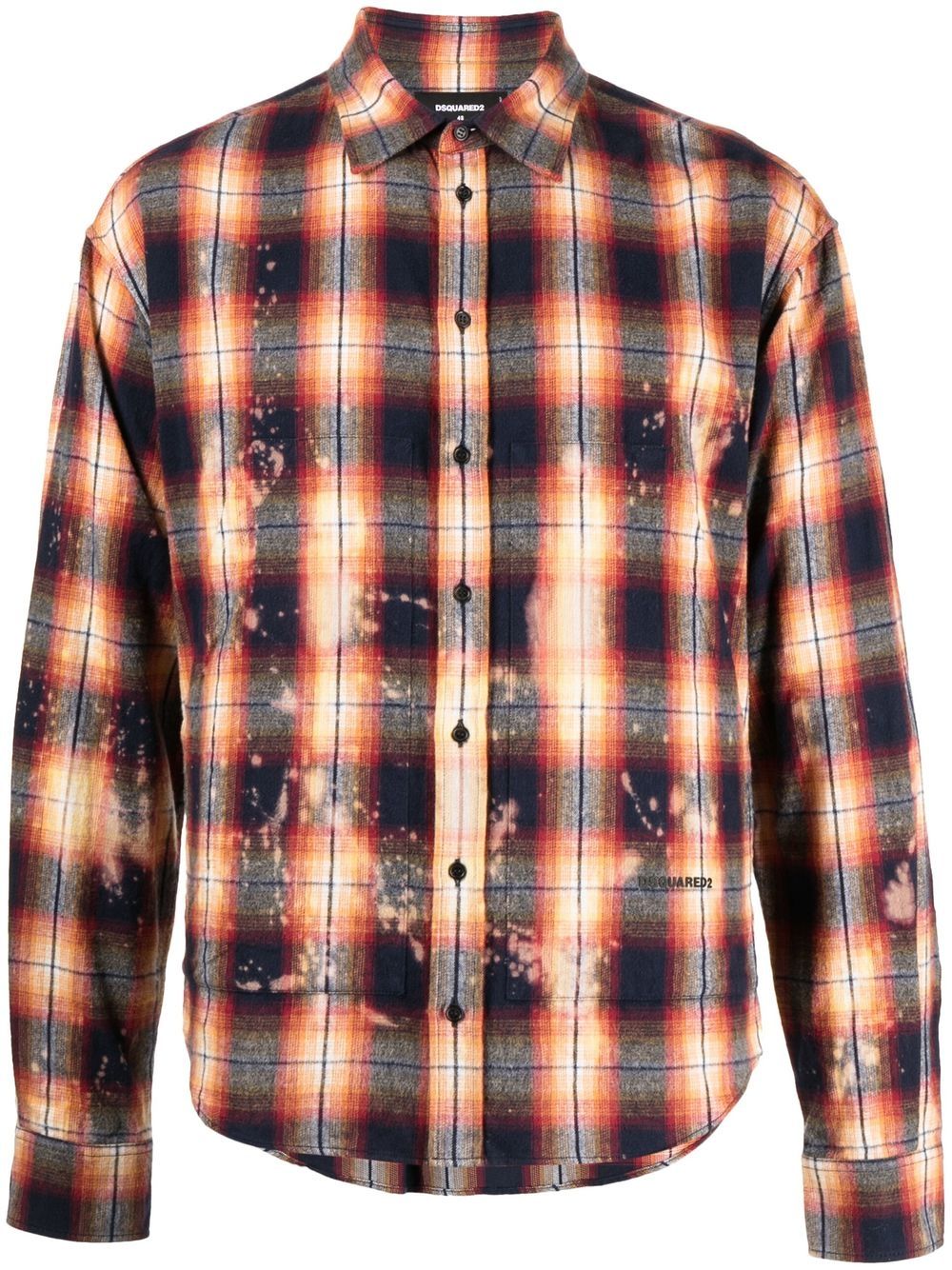 Check-pattern shirt - Orange