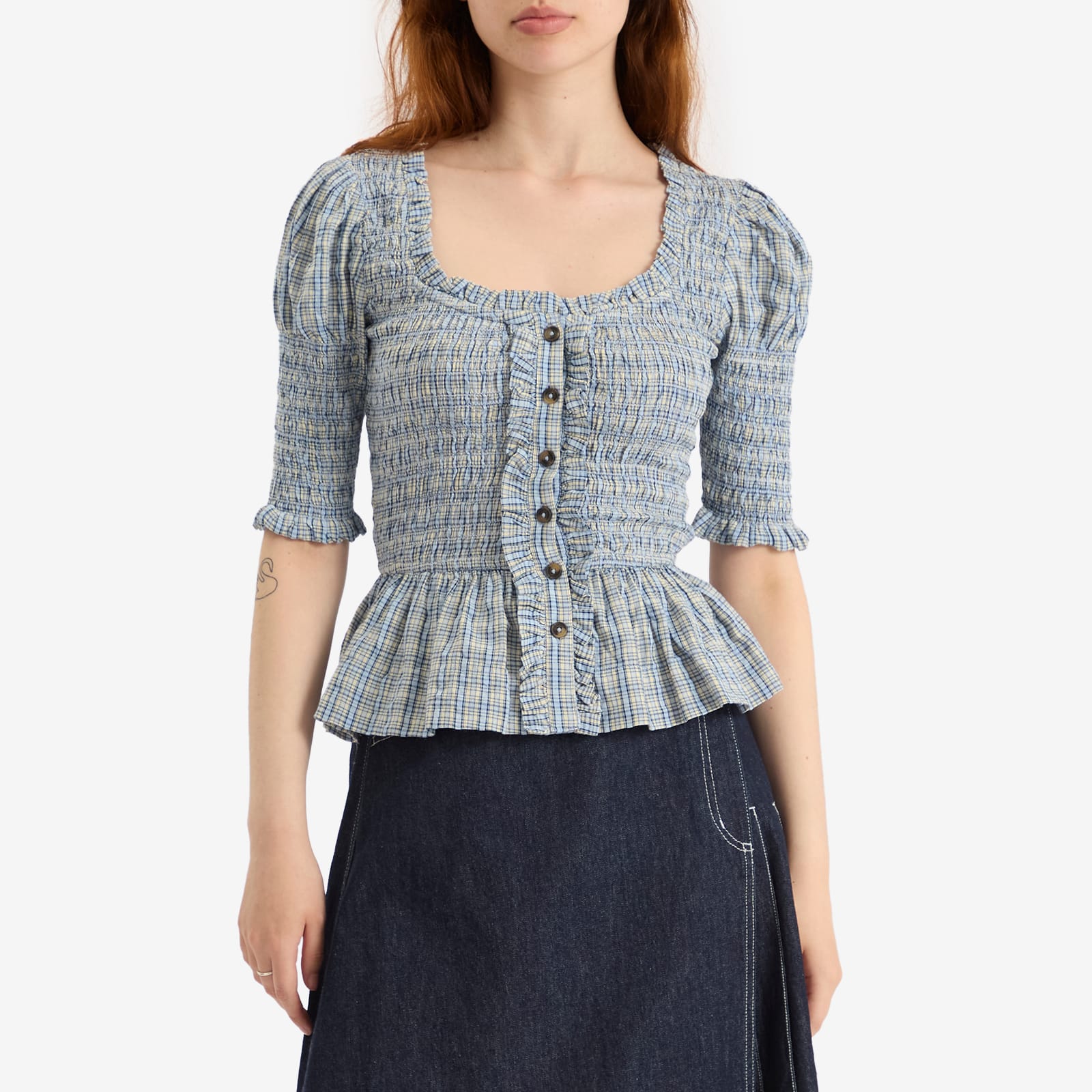 Women's Mansi Shirred Blouse Cloudy