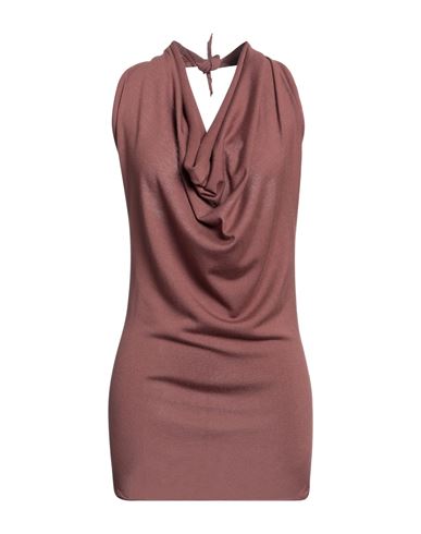 Alpha Studio Woman Top Chocolate brown Size 6 Viscose, Polyester, Polyamide