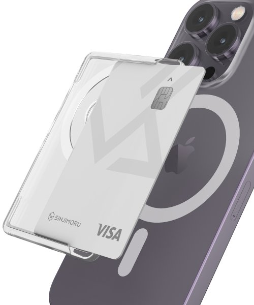 M-Slim Slot iPhone Galaxy All Models MagSafe Card Storage Magnetic Detachable Transparent Clear Hard