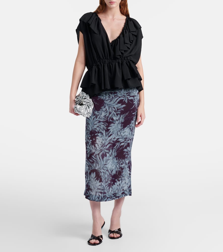 Ruffled jersey top