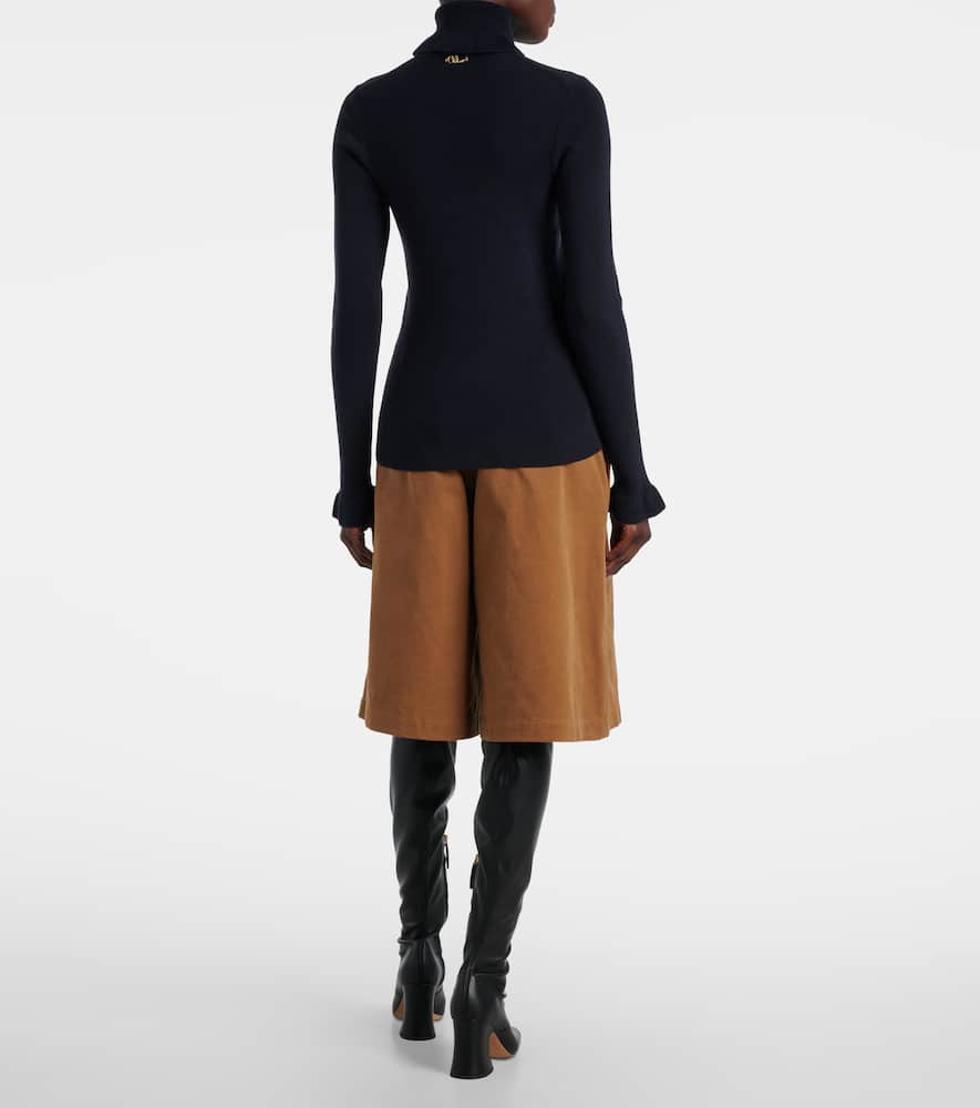Chloé Ribbed-knit cotton and wool turtleneck sweater