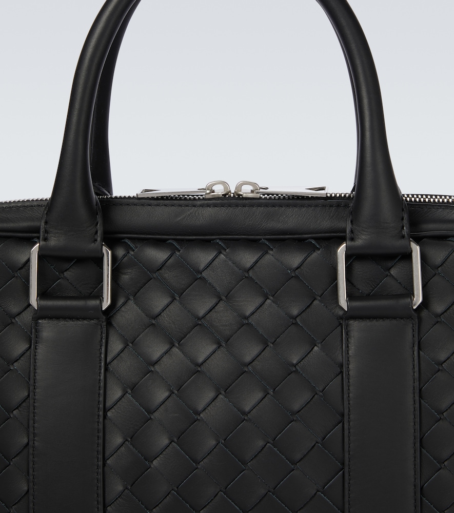 Intrecciato Hydrology leather briefcase
