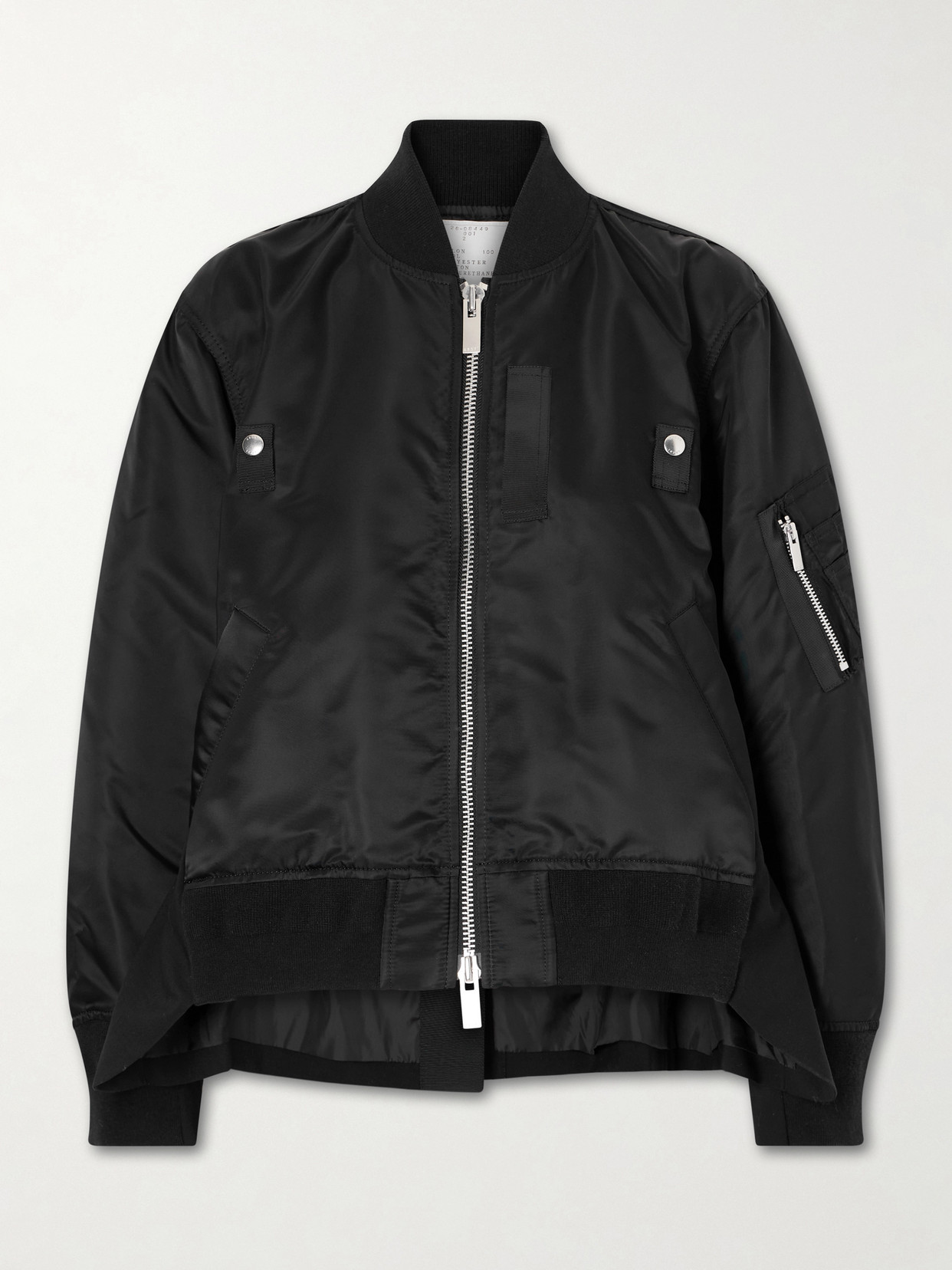 Padded Twill Bomber Jacket - Black