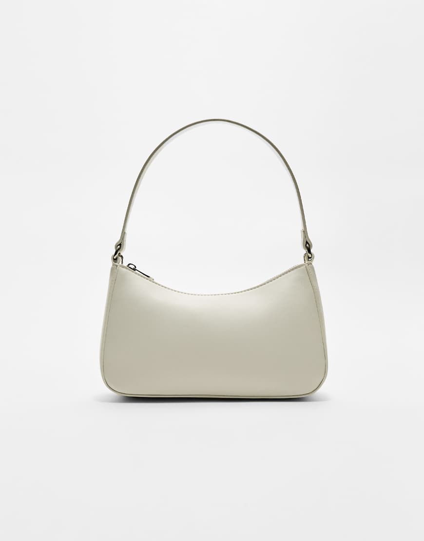 Shoulder bag with chain strap in white
