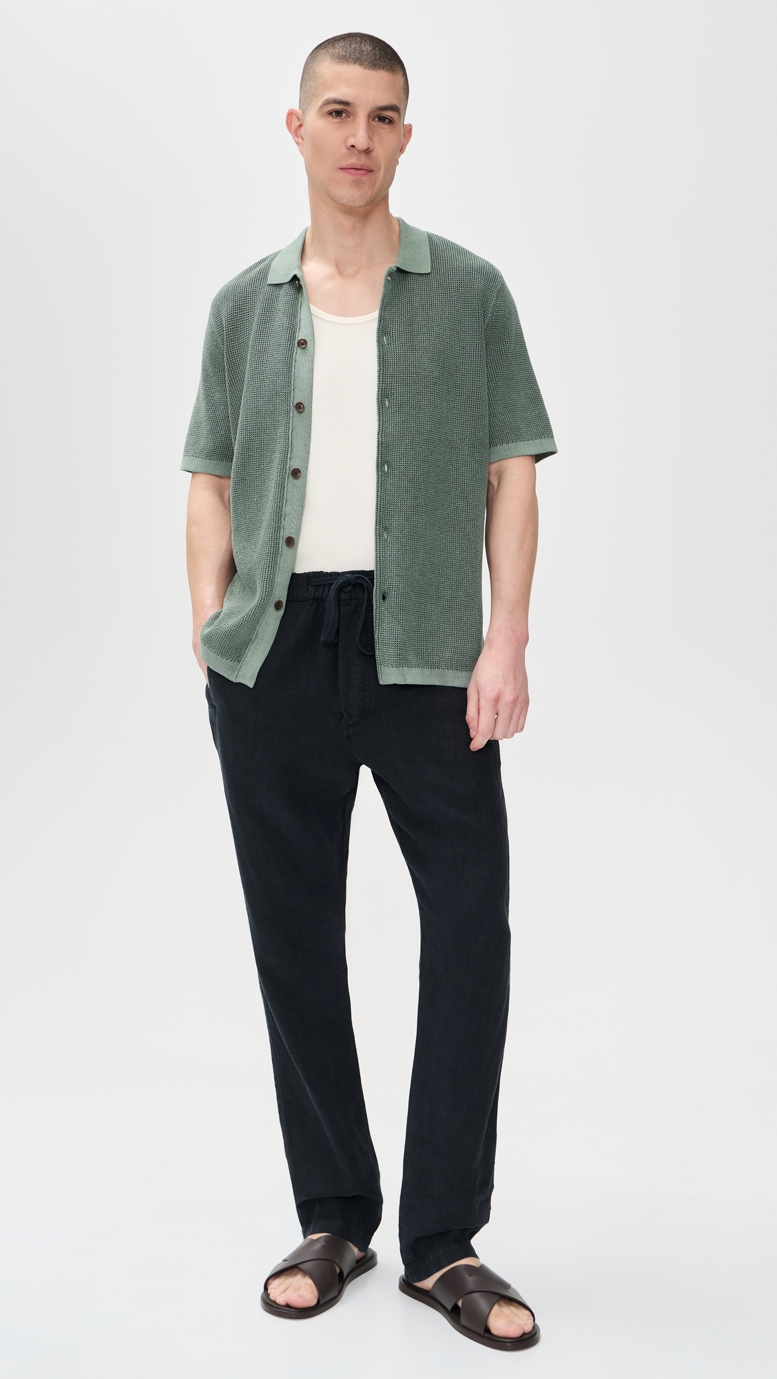 Short Sleeve Sunwashed Sweater Shirt Mountain Olive