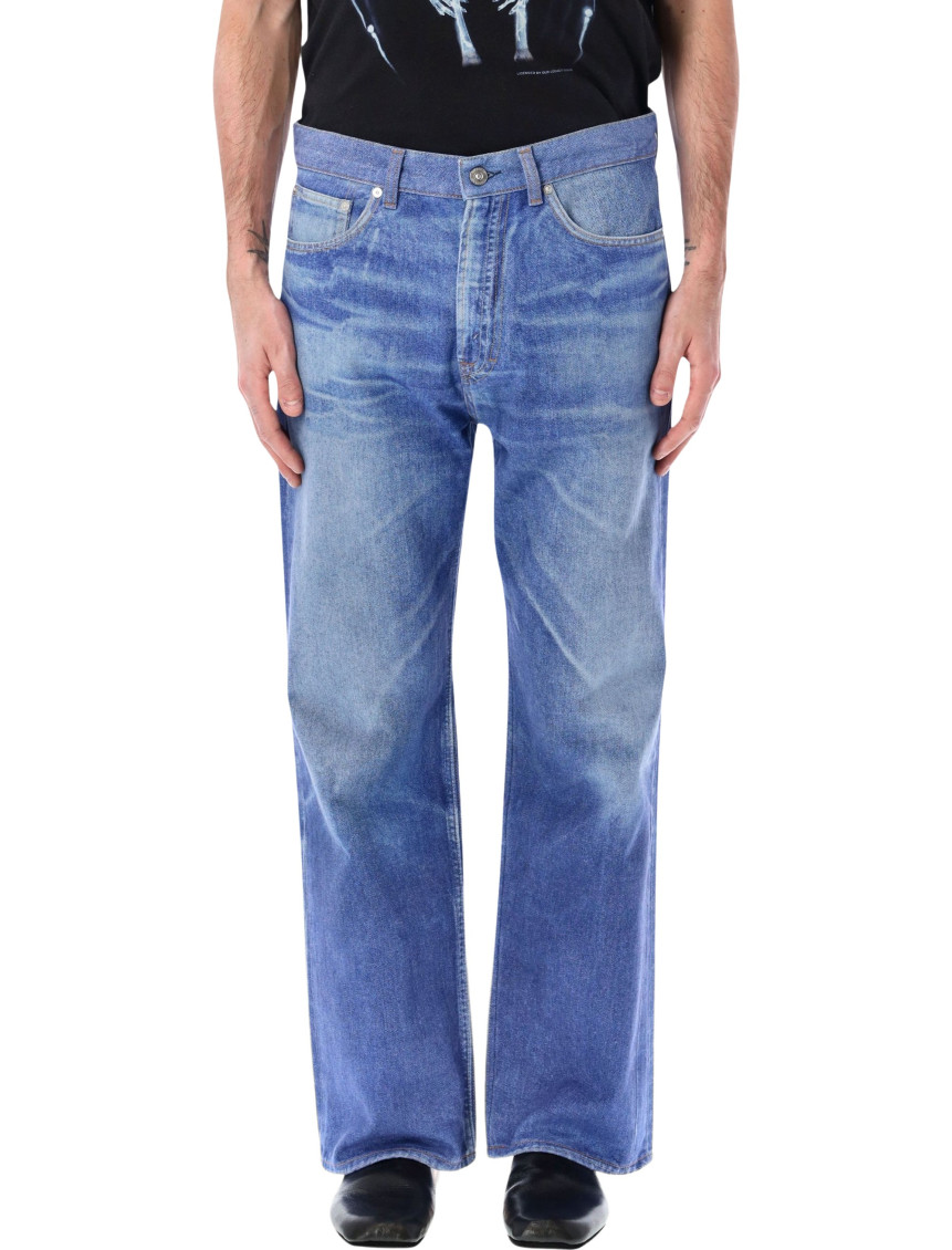 Third Cut Straight-leg Jeans In Digital Blue Aurora Print