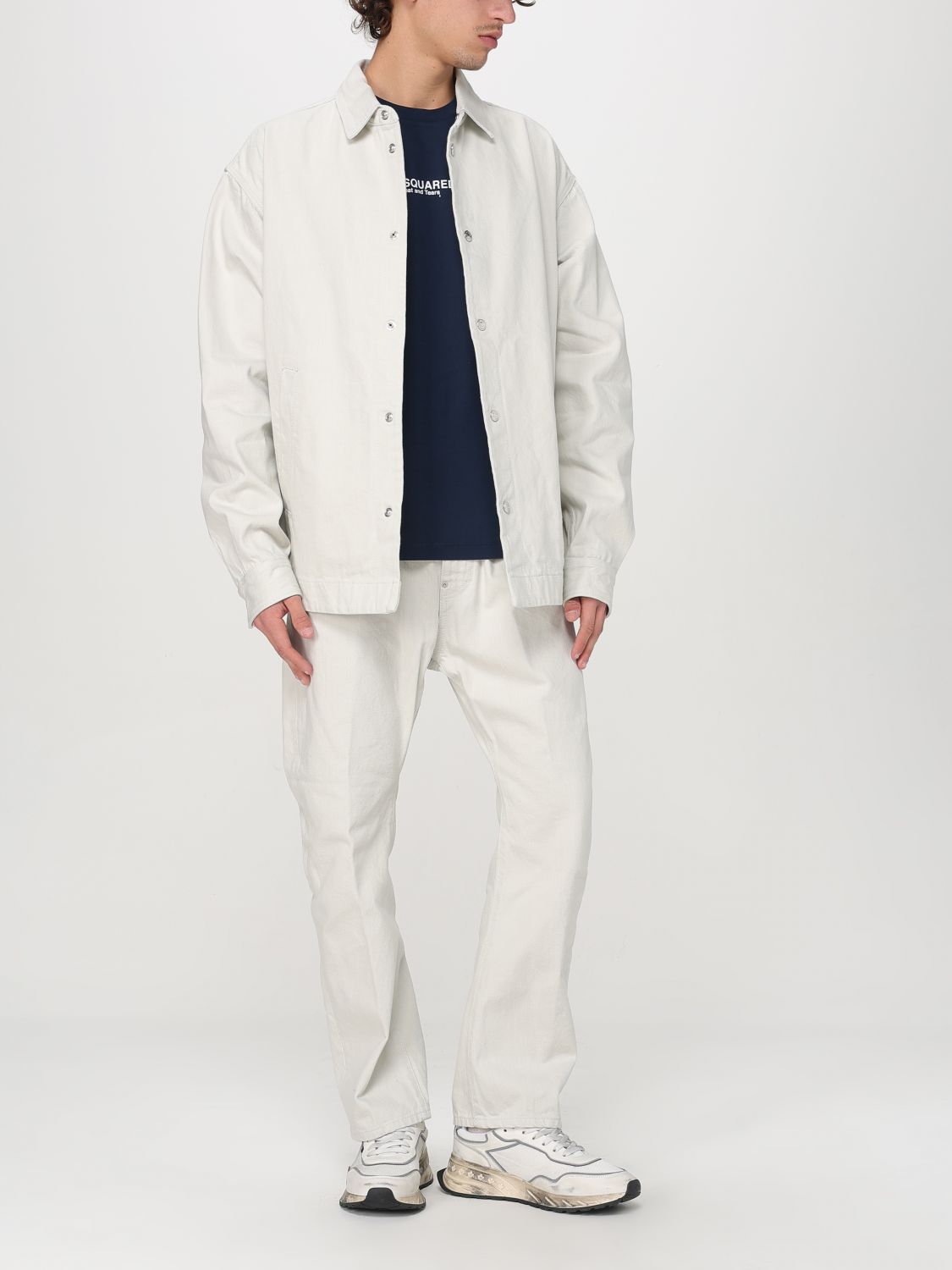 Cotton straight jeans - White