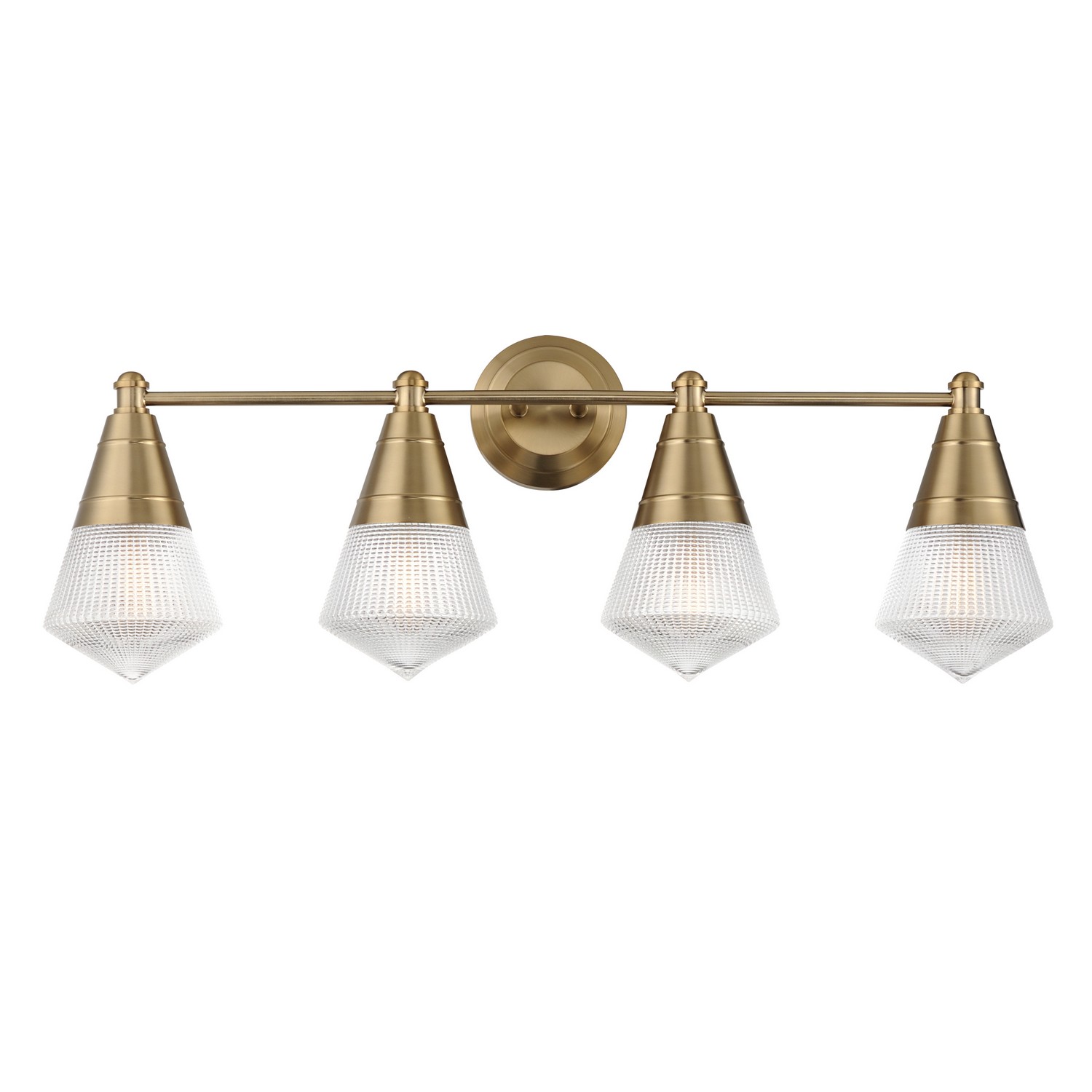 Natural Aged Brass Four Light Bath Vanity from the Hargreaves Collection
