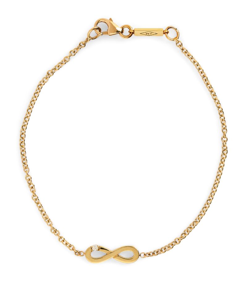 Yellow Gold And Diamond Infinity Chain Bracelet