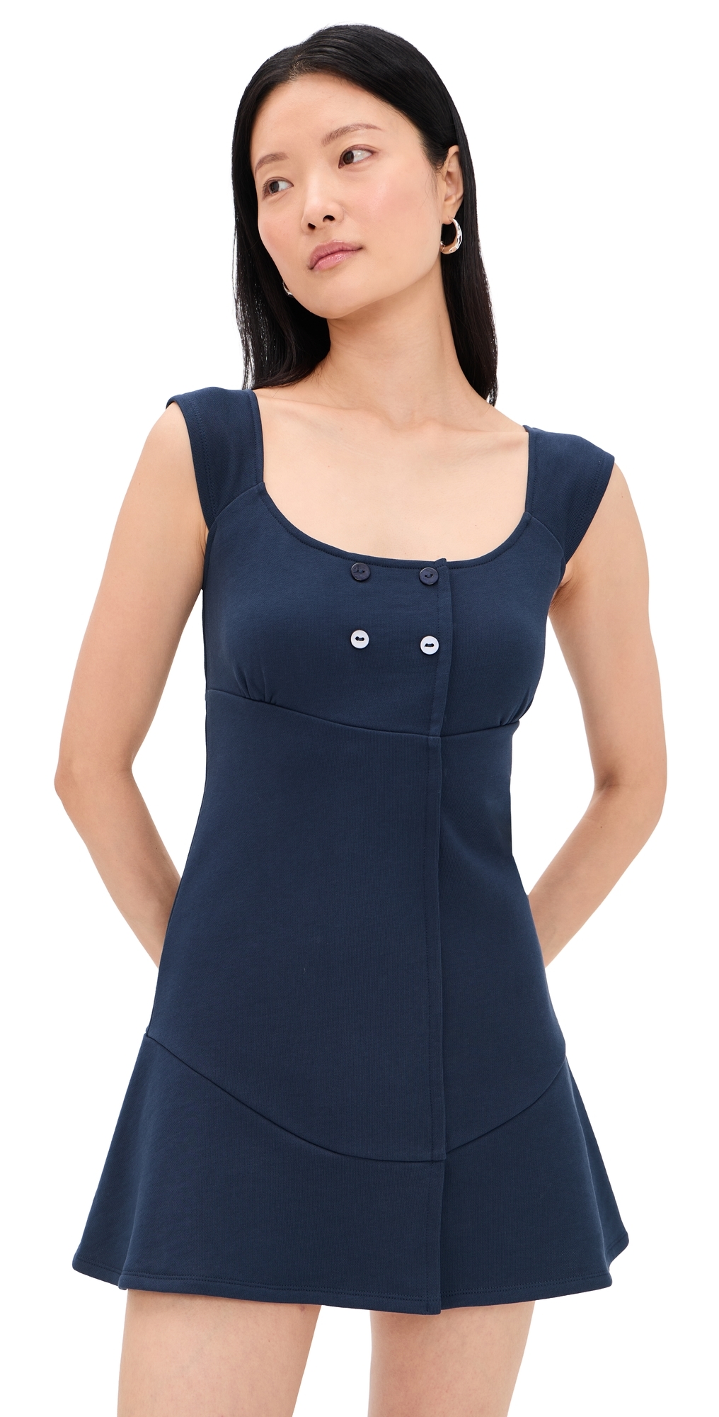 Joni Button Dress Navy