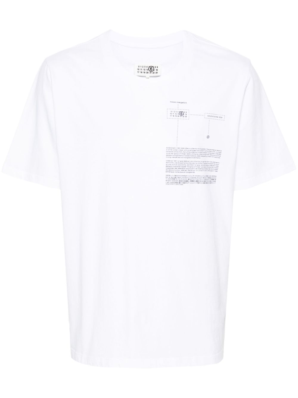 Numbers-motif cotton T-shirt - Black