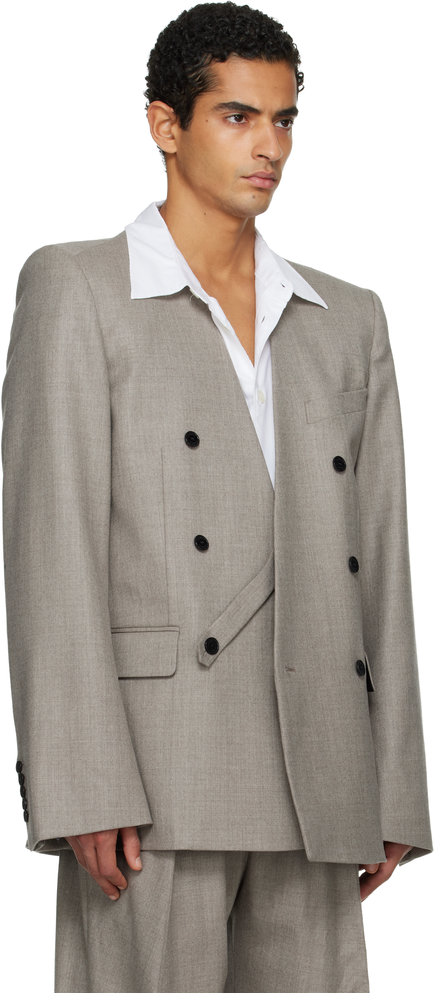 Taupe Minimalist Tailored Blazer