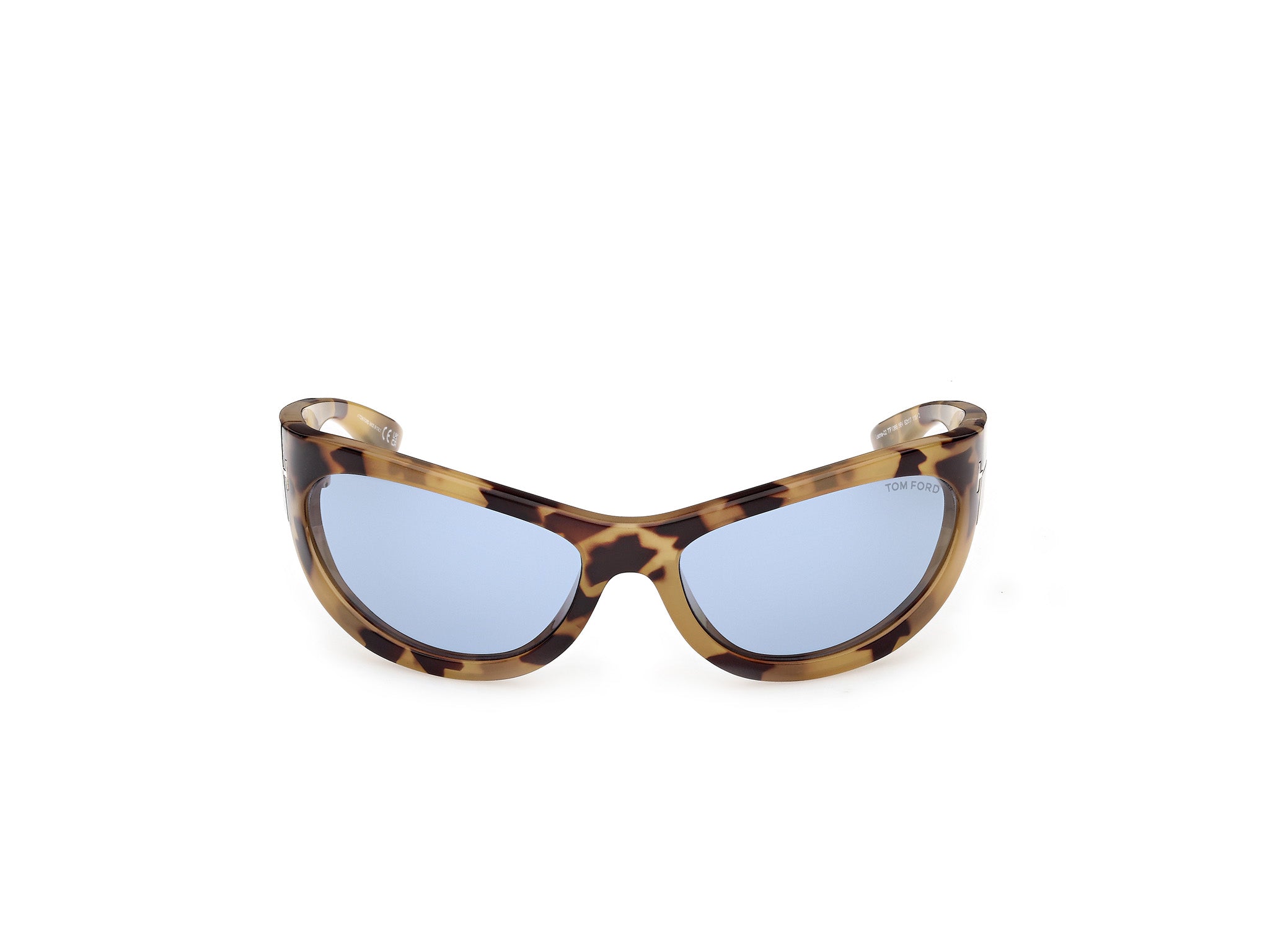 TOM FORD Woman TOM FORD FT1365 LEONA-02 56V Sunglasses Injected Havana Blue Cat Eye Norma