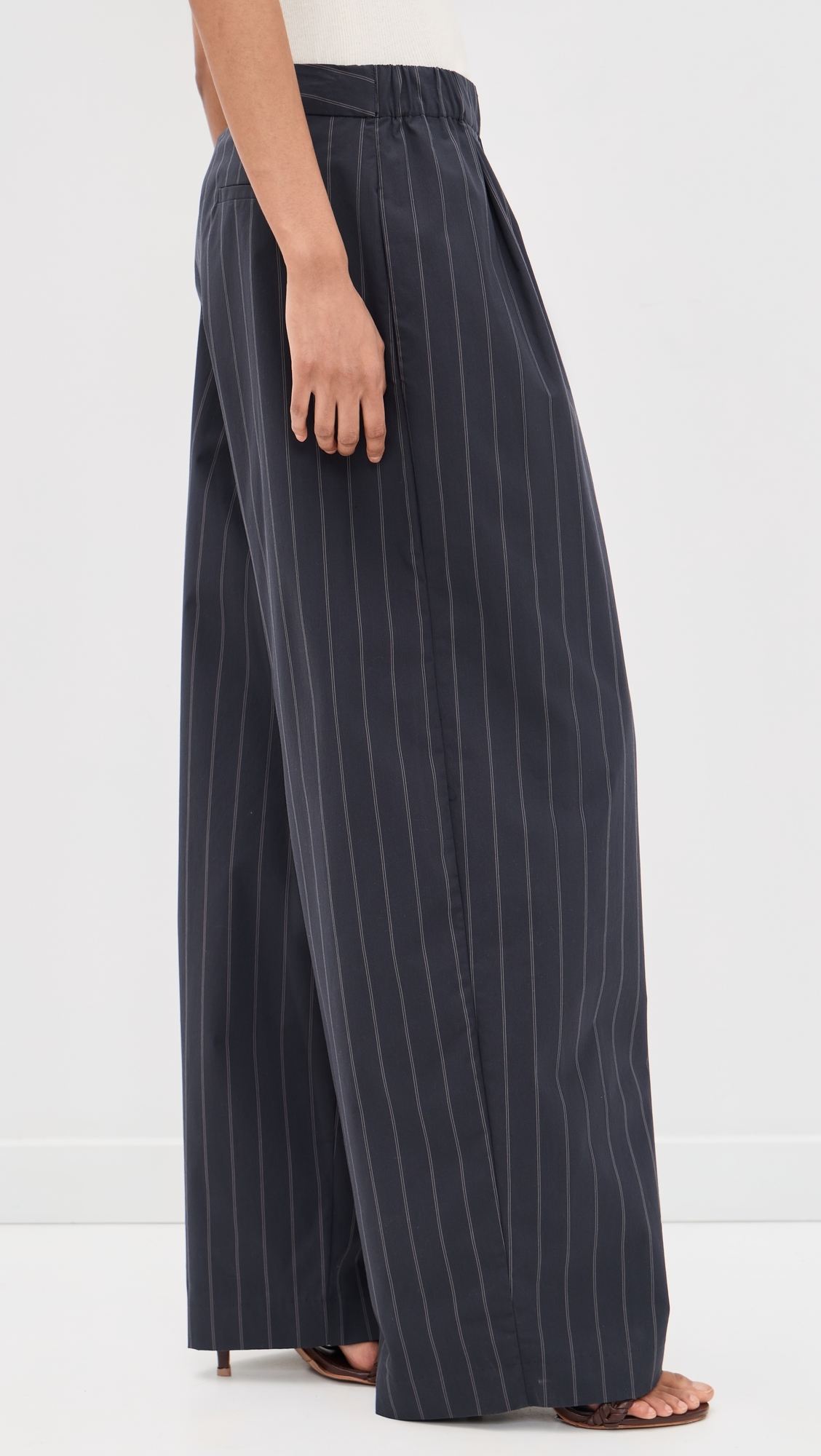 Stripe Relaxed Pleat Pants Ink Stripe