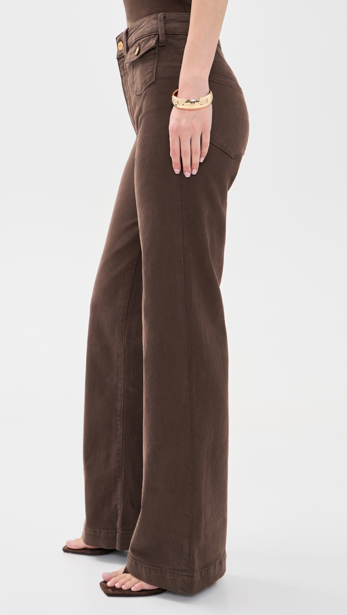 Leenah Mini Patch Pockets Jeans Rich Chocolate