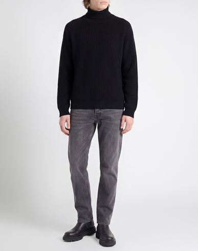 Man Turtleneck Black Size L Acrylic, Cotton