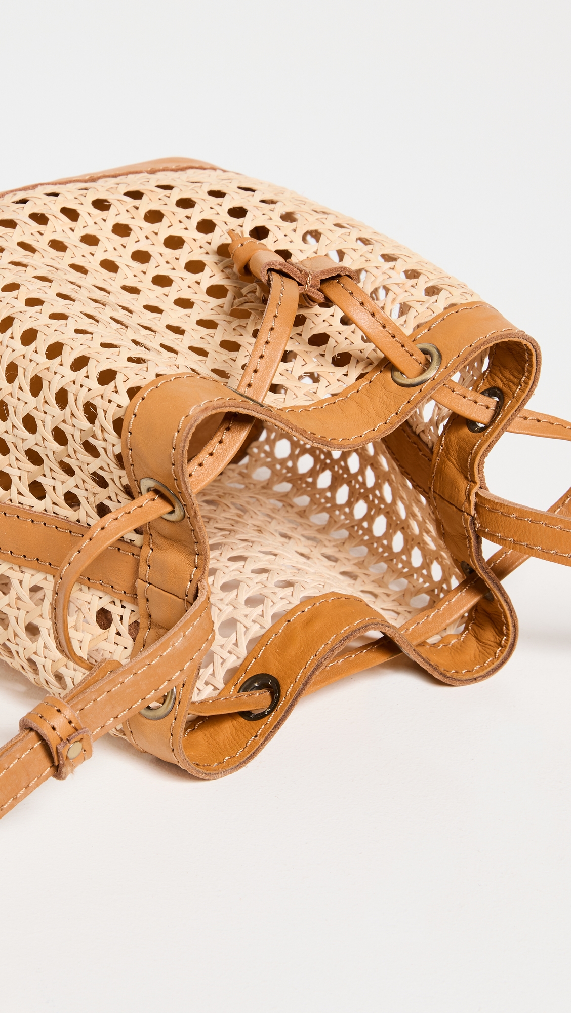Benna Mini Bucket Bag Caramel Rattan One Size