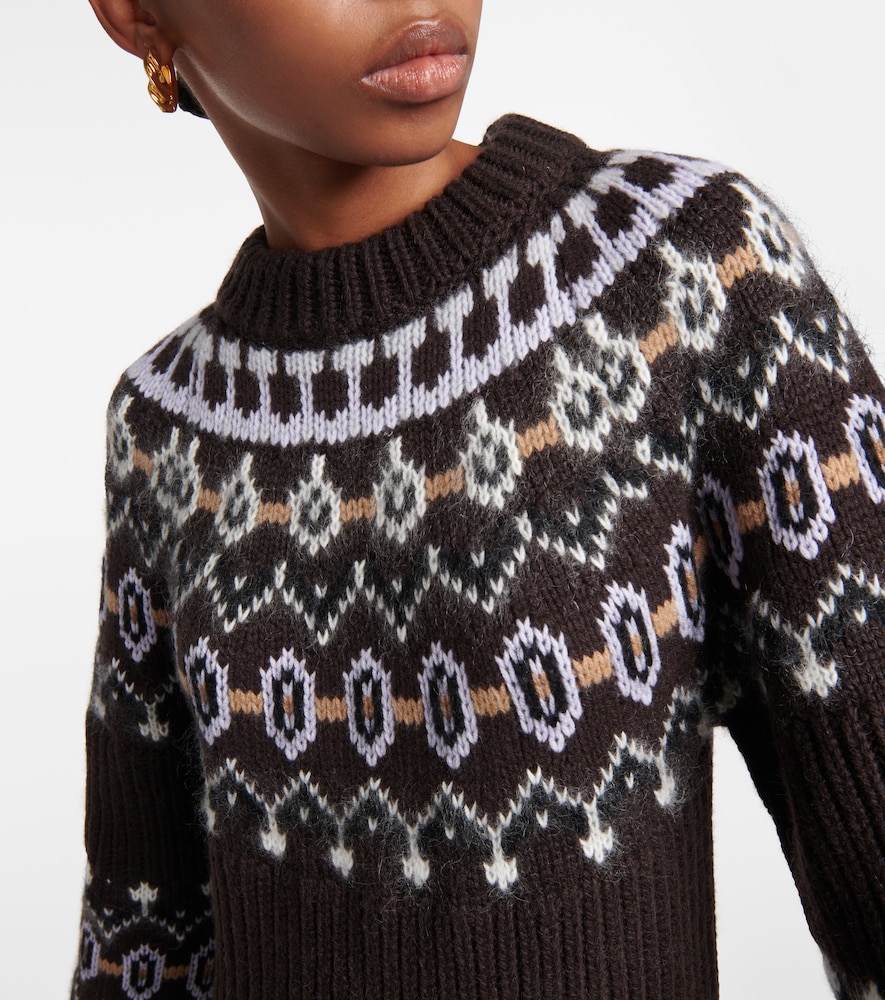 Rivka Fair Isle cashmere-blend midi dress