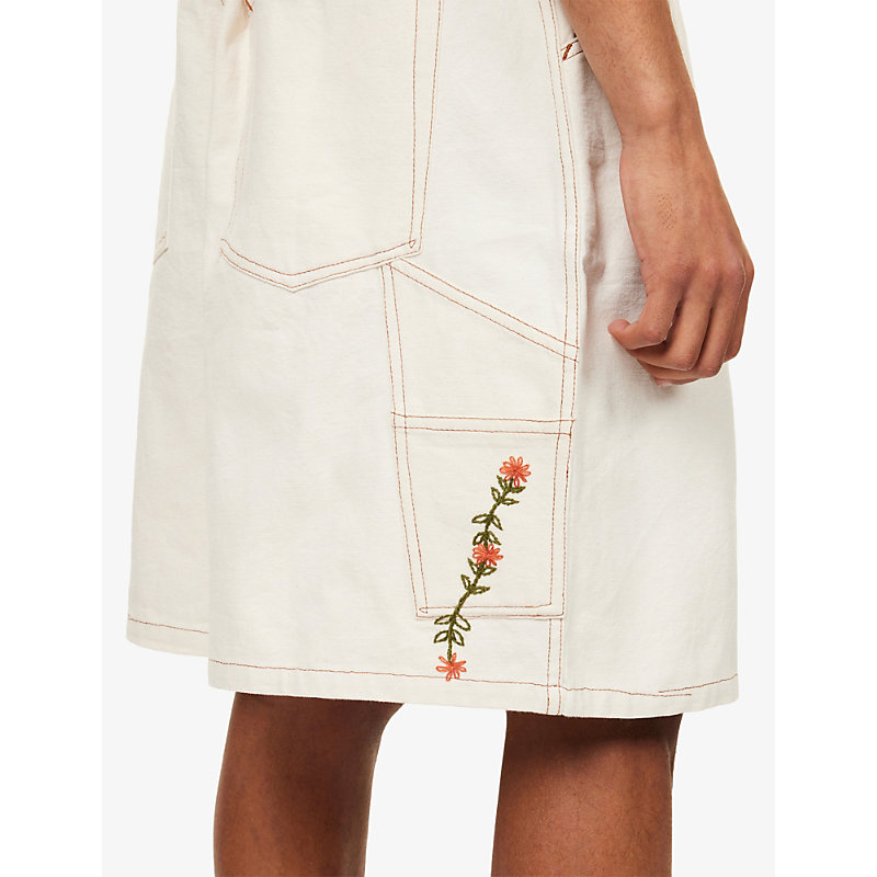 Mens Lush Carpenter Pleated Cotton Shorts