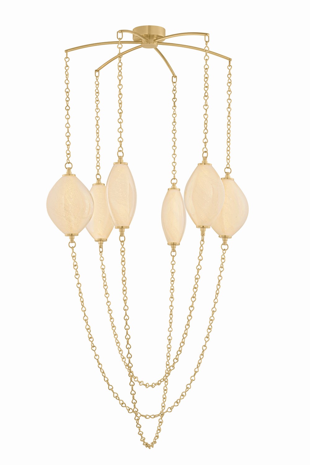 Vintage Brass LED Chandelier from the Positano Collection