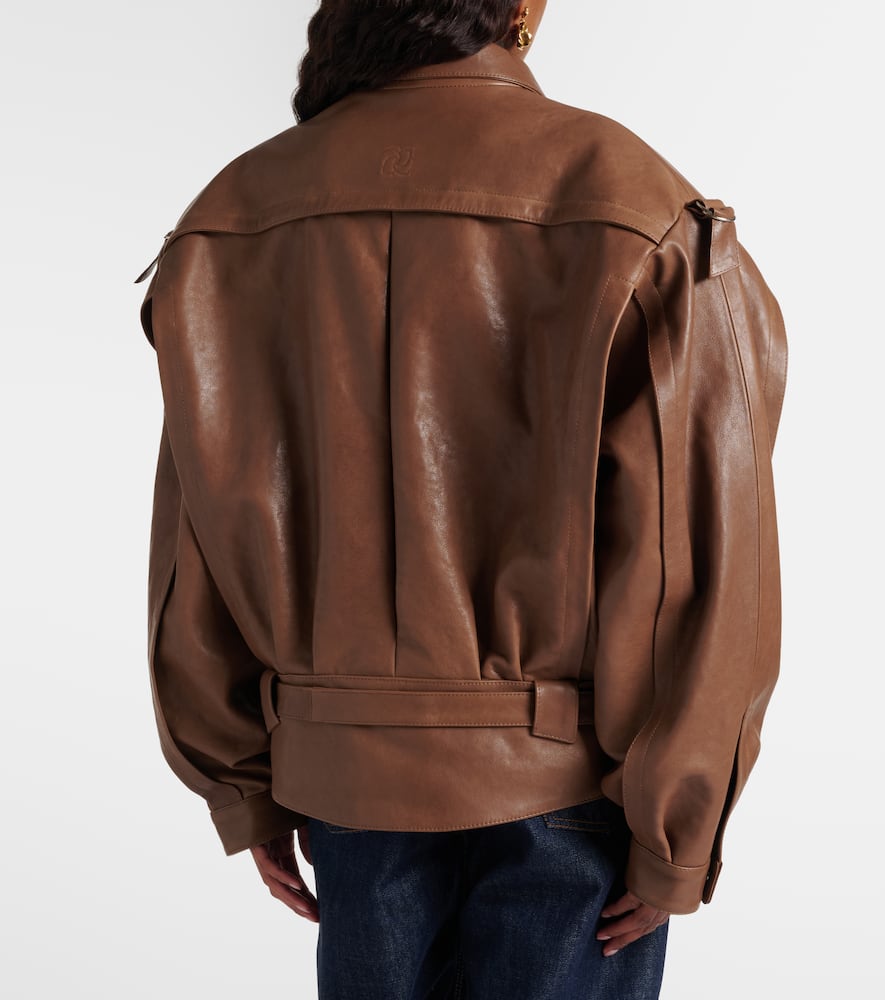 Oversized leather jacket