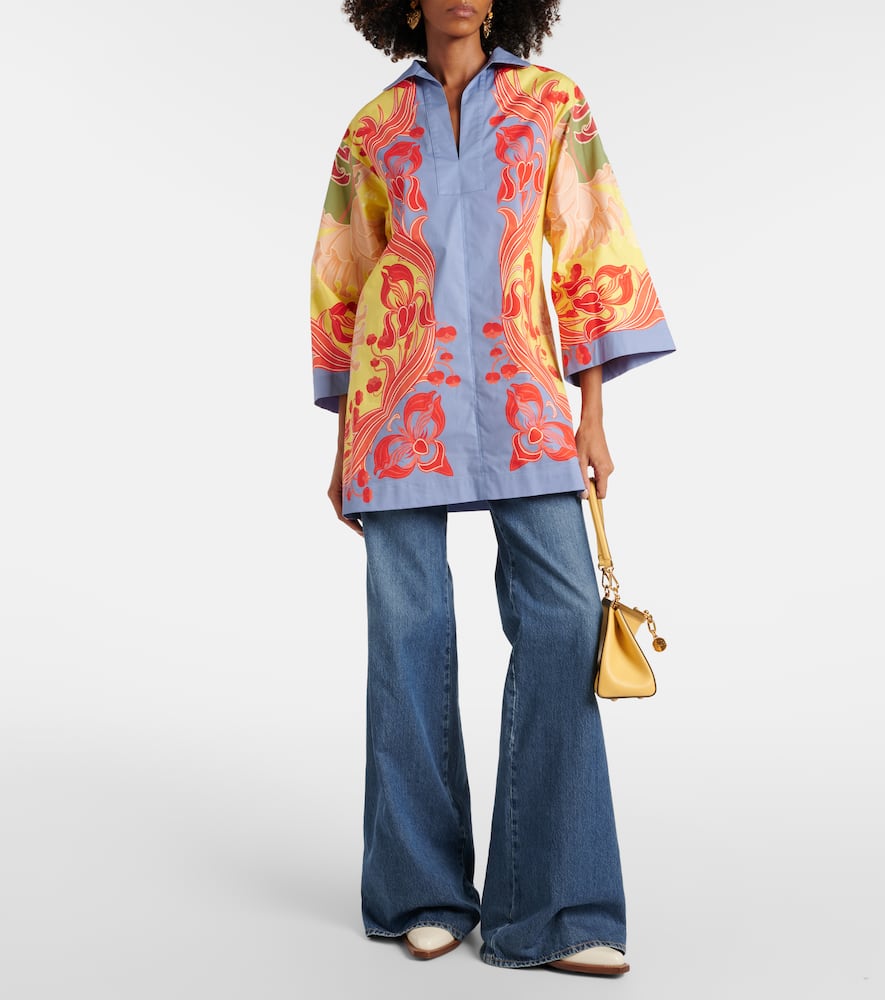 Printed cotton-blend shirt