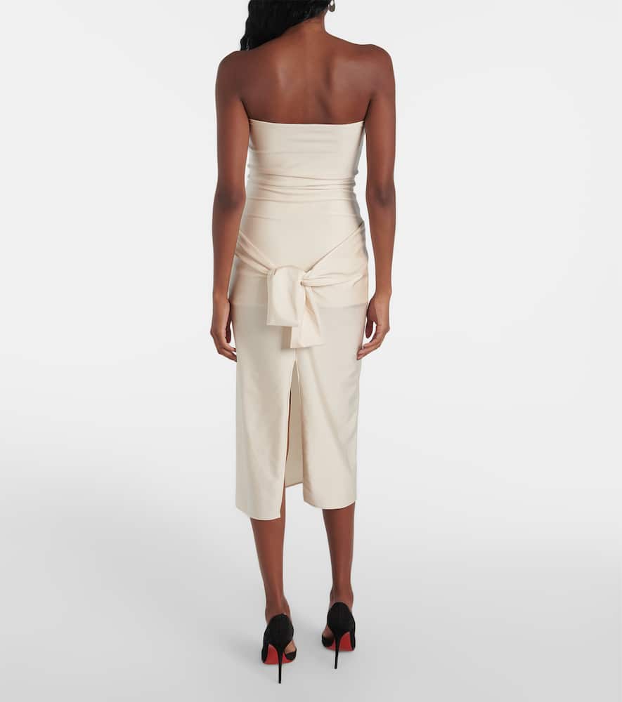 Gala tie-front jersey midi dress