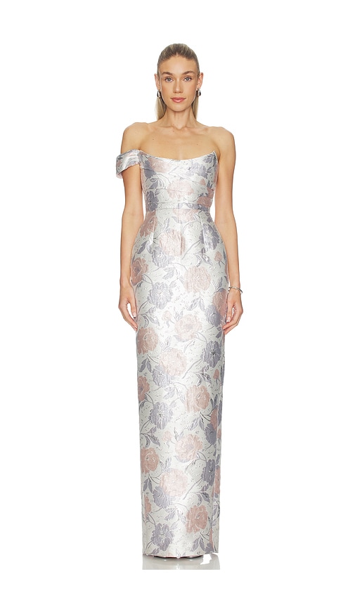SAU LEE Jackson Brocade Gown in Peach. - 2 also , 12, 0, 4, 6