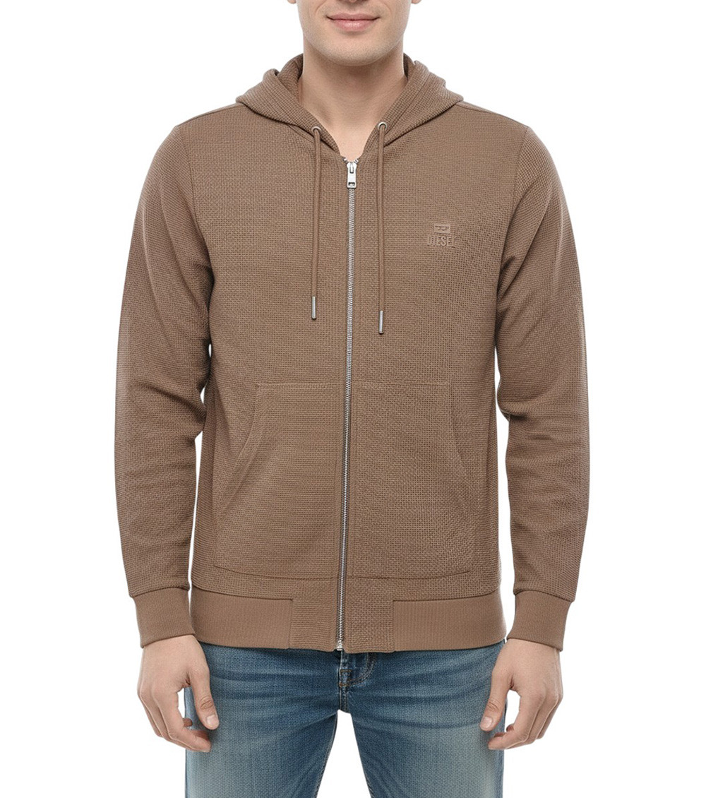 Brown Zip-Up Hoodie