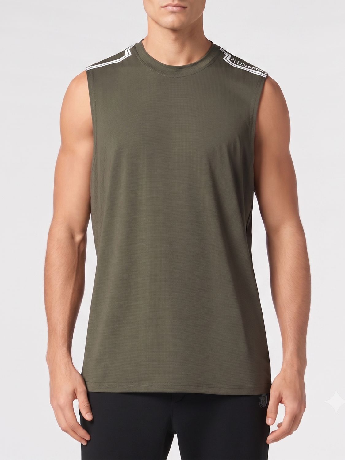 Round-neck sleeveless T-shirt - Green