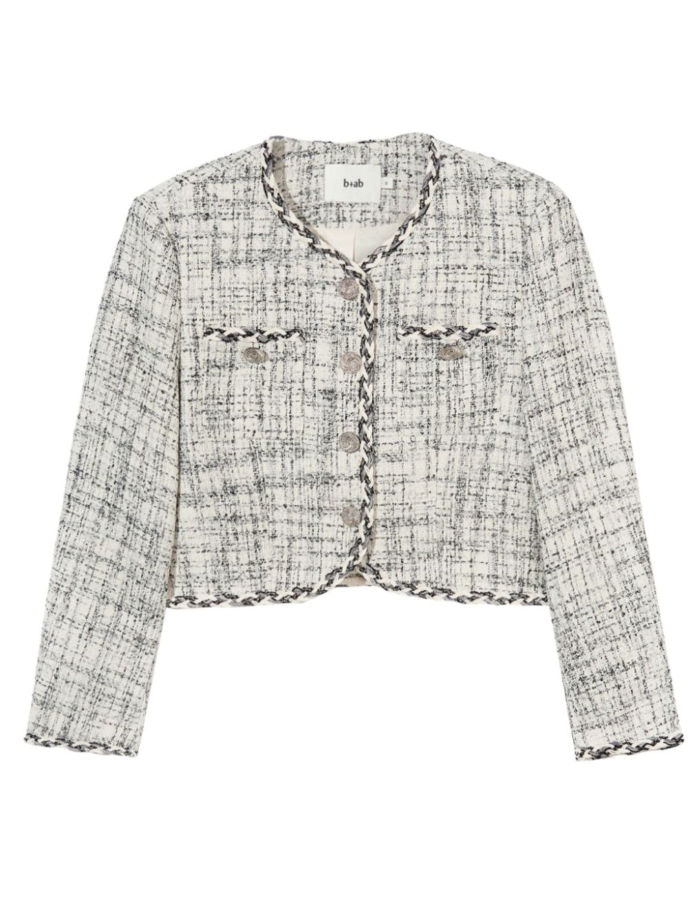 Cropped tweed jacket - White