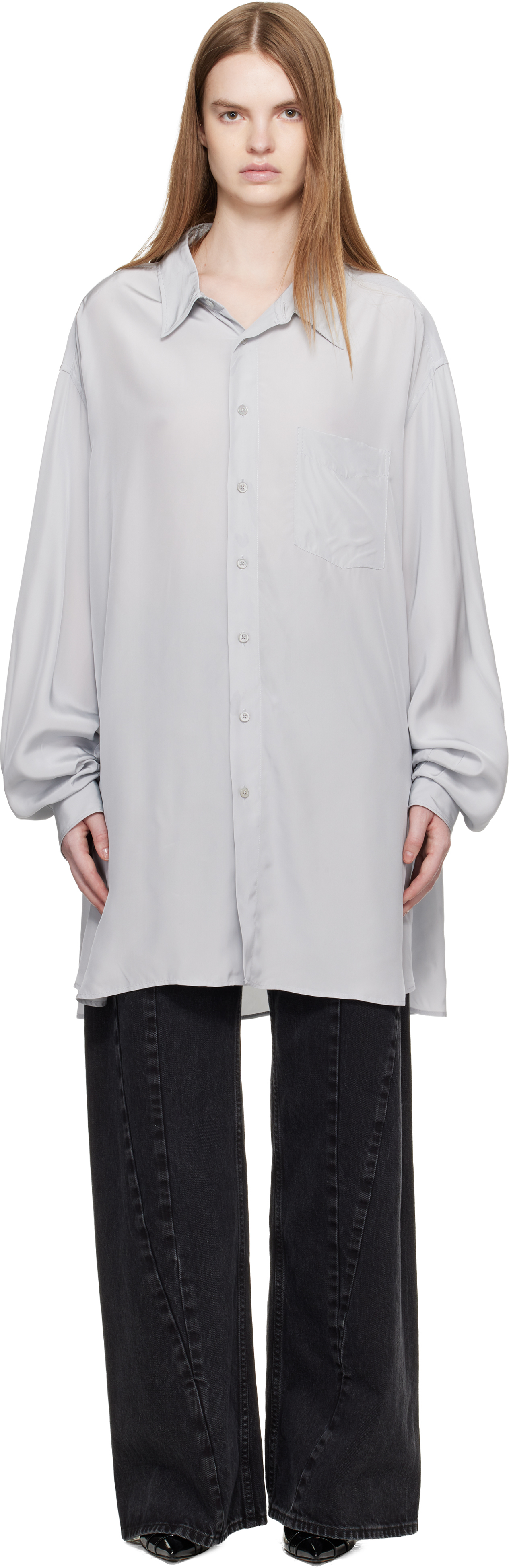 Gray Long-Sleeved Shirt
