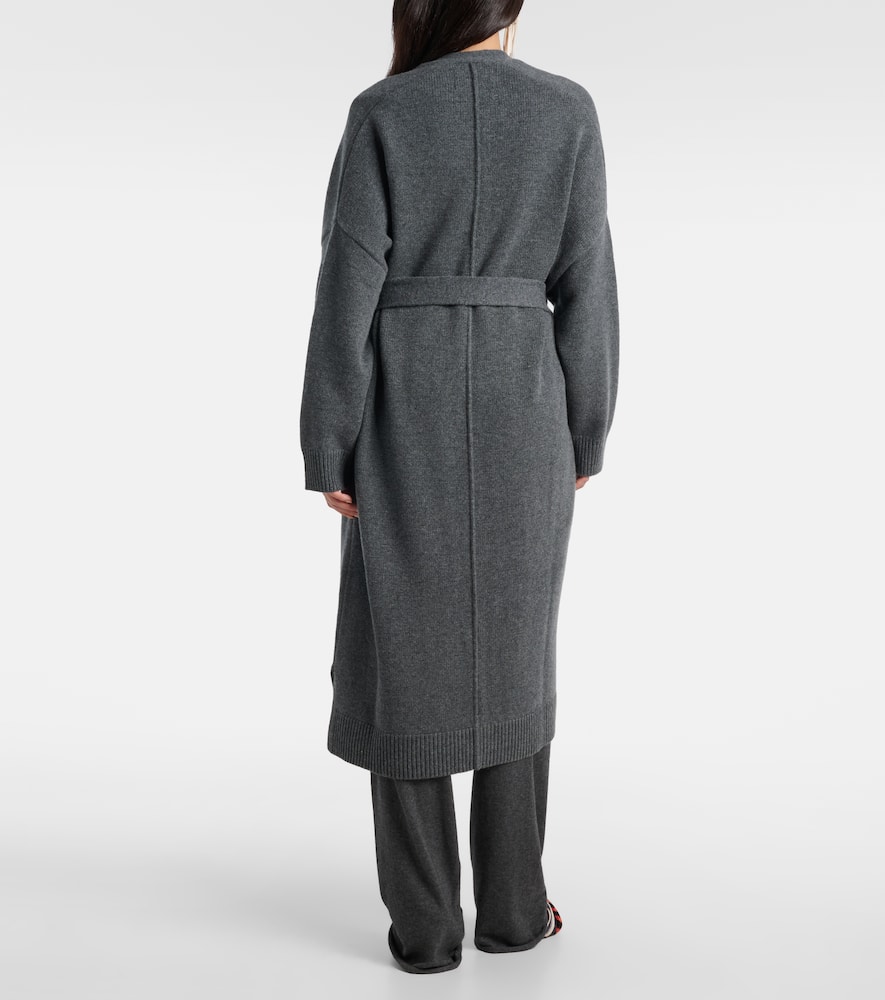 N°105 Coat belted cashmere wrap cardigan