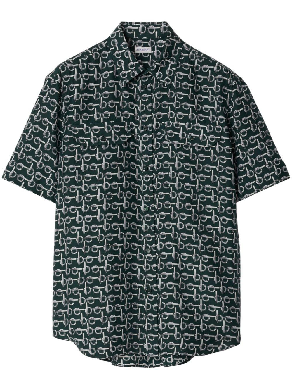 B printed silk shirt - Green