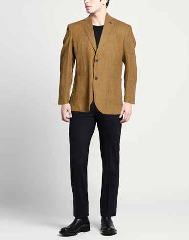 Man Blazer Khaki Size 40 Linen