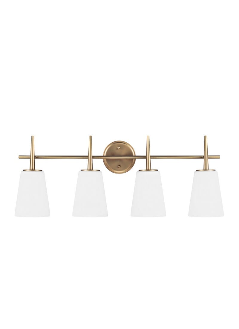 Driscoll 4-Light Bathroom Vanity Light in Satin Bra
