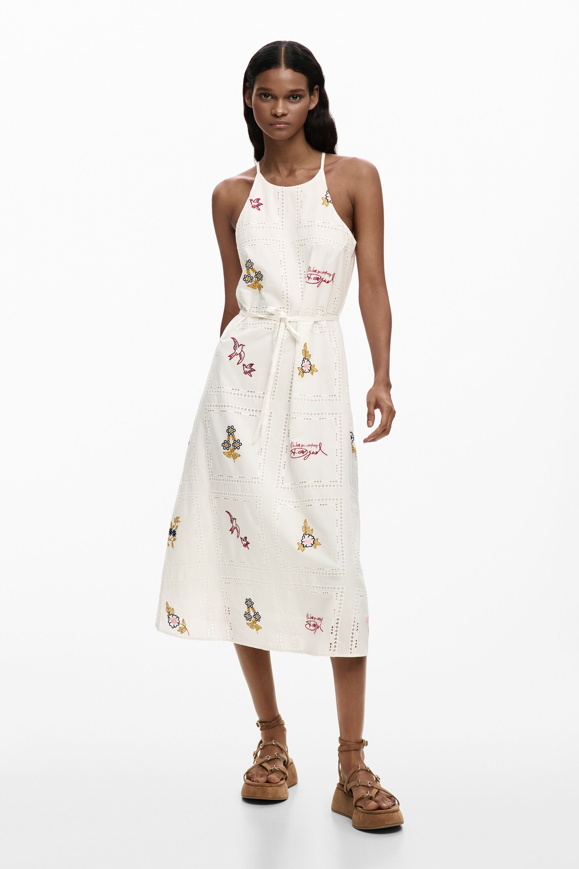 Embroidered halter dre