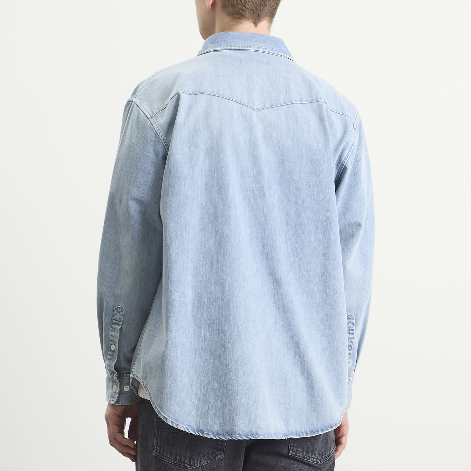 Men's Washed Denim Utility Hugo Shirt in Bruce Wash